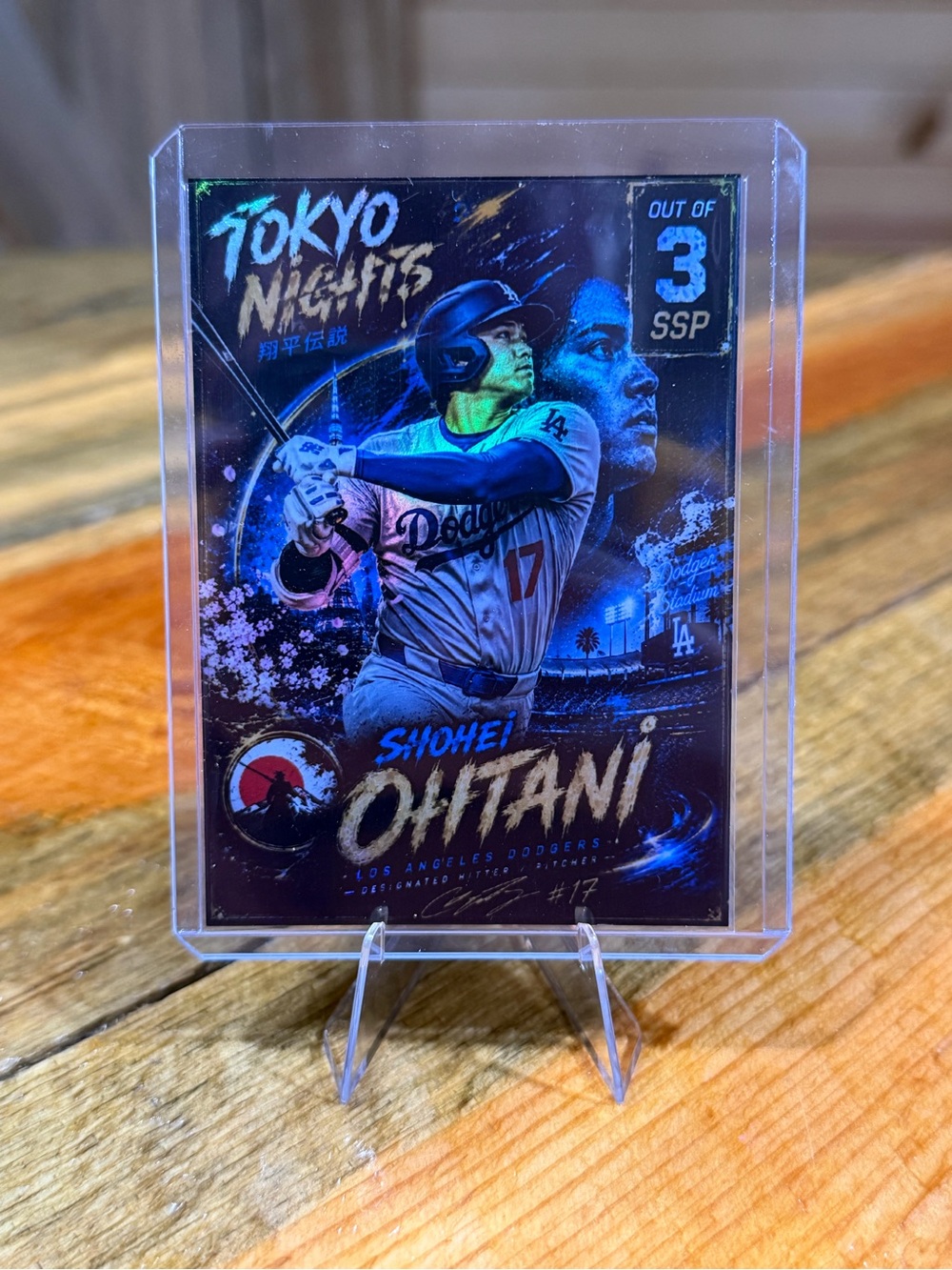 Shohei Ohtani Los Angeles Dodgers ‘Tokyo Nights’ SSP/3 Custom Baseball Card